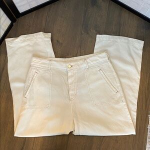 Wrap London Lyocell Linen Cropped Wide Leg Pants Size 10